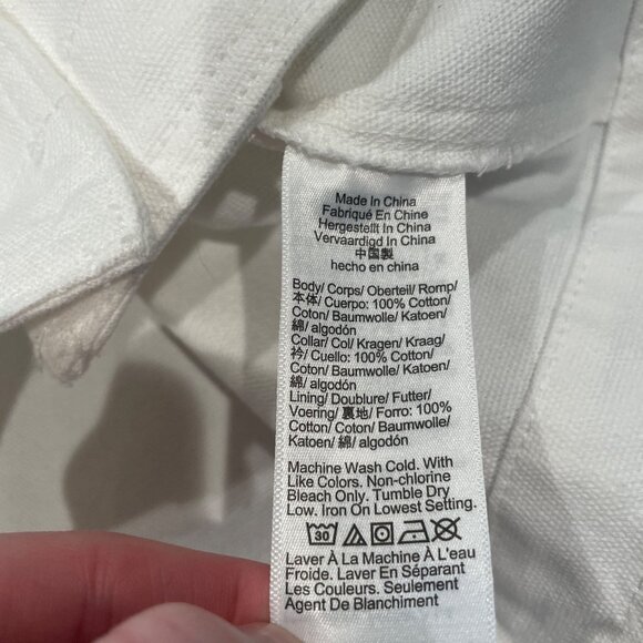 NWT J.Crew Women's XL Ivory Barn Jacket in Canvas Off-White Tan Collar CI107 - Picture 11 of 12